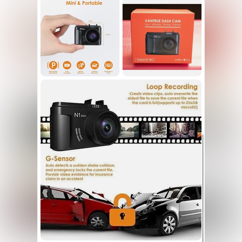 Vantrue N1 Pro Mini Dash Cam Full HD
